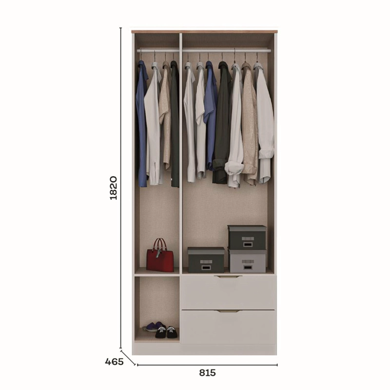 CLOSET ROCA MILÁN 3 PUERTAS 2 CAJONES BLANCO - 6