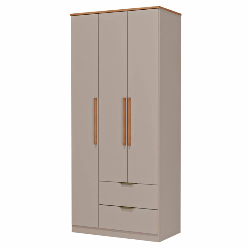 CLOSET ROCA MILÁN 3 PUERTAS 2 CAJONES CAFÉ - 3