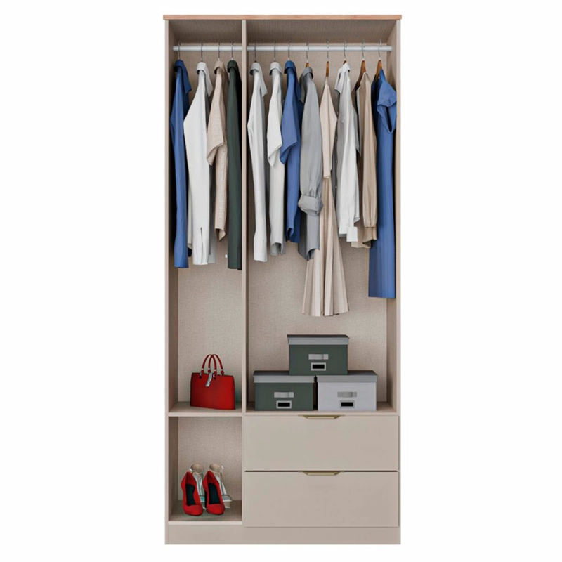 CLOSET ROCA MILÁN 3 PUERTAS 2 CAJONES CAFÉ - 5