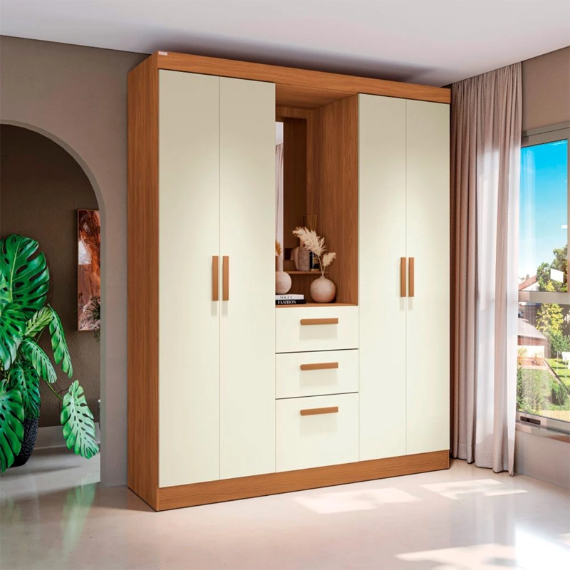 CLOSET ROCA GOIAS 5 PUERTAS 3 CAJONES BLANCO - 1