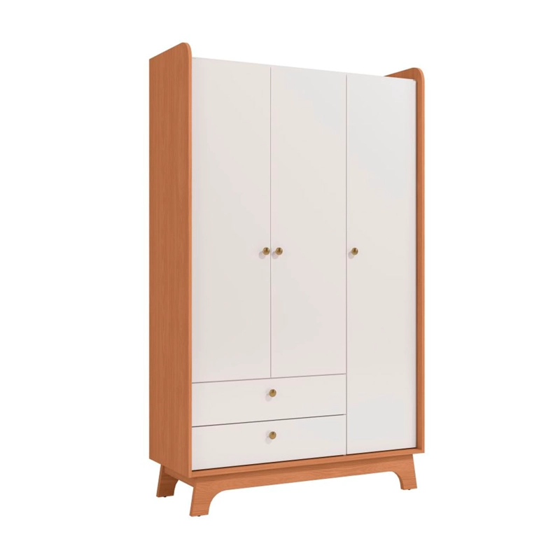 CLOSET ROCA INFANTIL 3 PUERTAS 2 CAJONES BLANCO/CANELA - 2