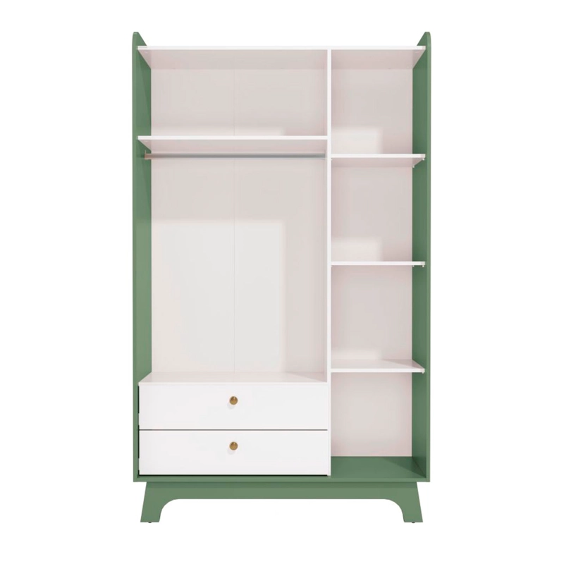 CLOSET ROCA INFANTIL 3 PUERTAS 2 CAJONES BLANCO/VERDE - 4