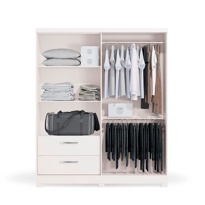 CLOSET ROCA OLIVEIRA 3 PUERTAS 2 CAJONES BLANCO - 3