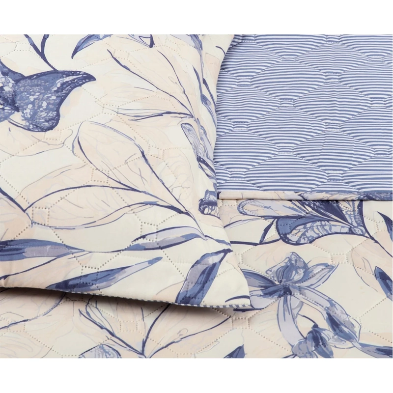 QUILT ANDES PRIENTED RAYAS 2 PLAZAS AZUL - 2