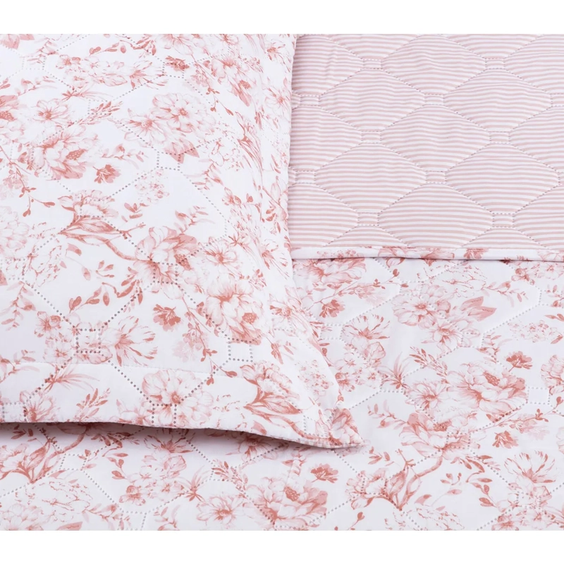 QUILT ANDES PRIENTED RAYAS 1.5 PLAZAS ROSA - 2