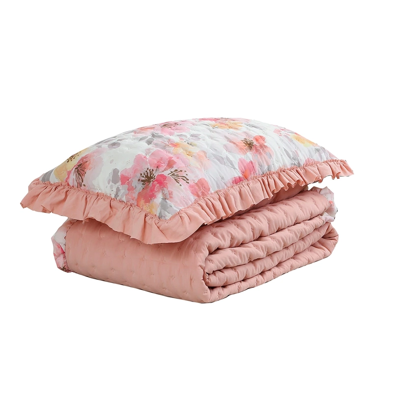 QUILT ANDES RUFFLES 1.5 PLAZAS ROSA - 3