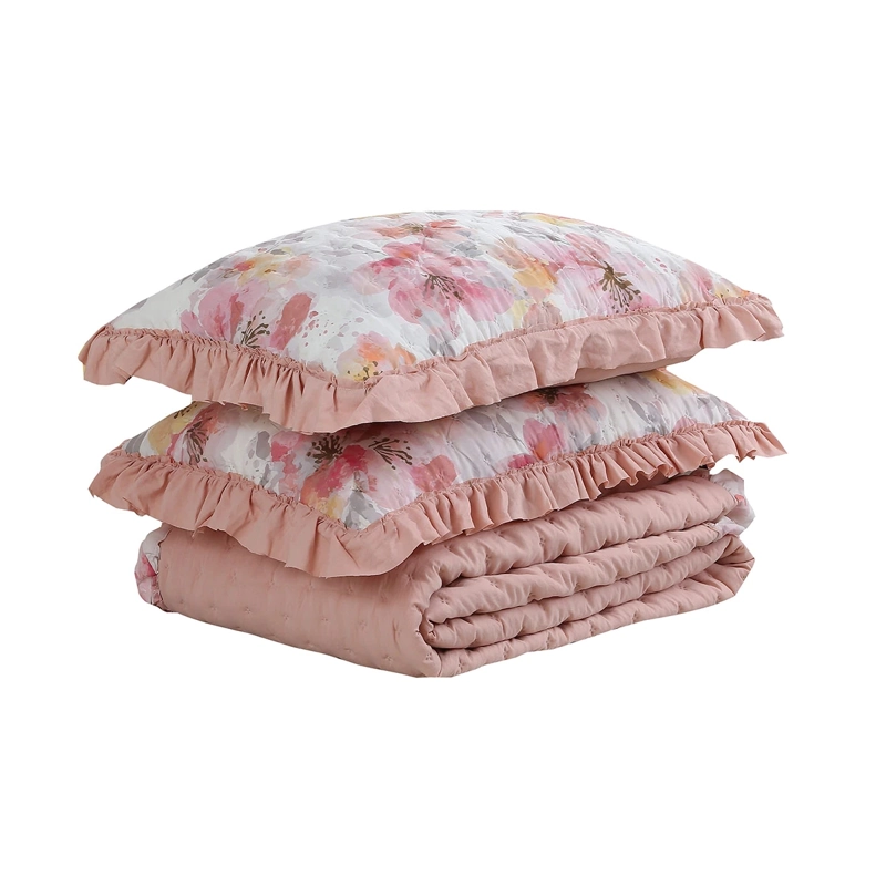 QUILT ANDES RUFFLES 2 PLAZAS ROSA  - 3