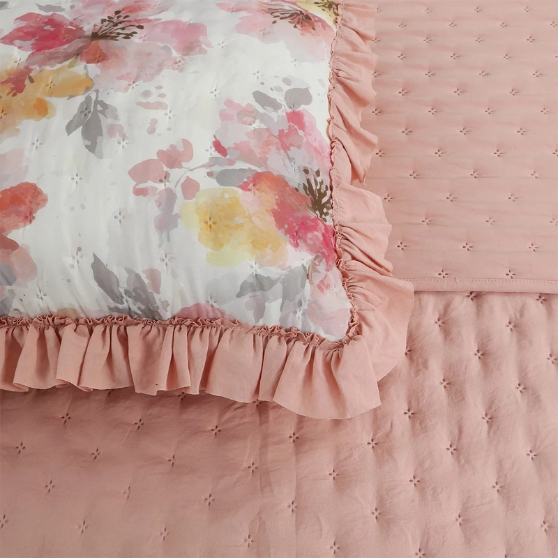 QUILT ANDES RUFFLES KING ROSA - 2