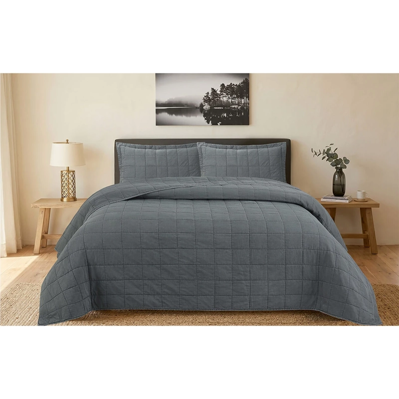 QUILT ANDES STONE WASH KING GRIS - 1