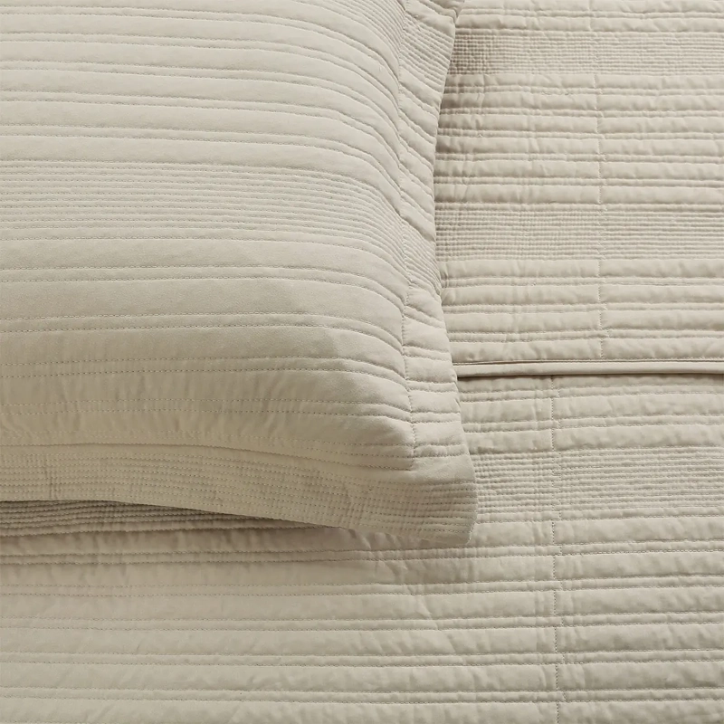 QUILT ANDES STRIPES 1.5 PLAZAS BEIGE - 2