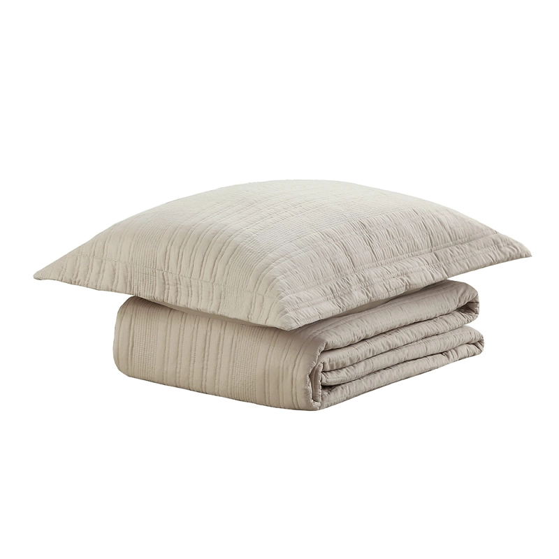 QUILT ANDES STRIPES 1.5 PLAZAS BEIGE - 3