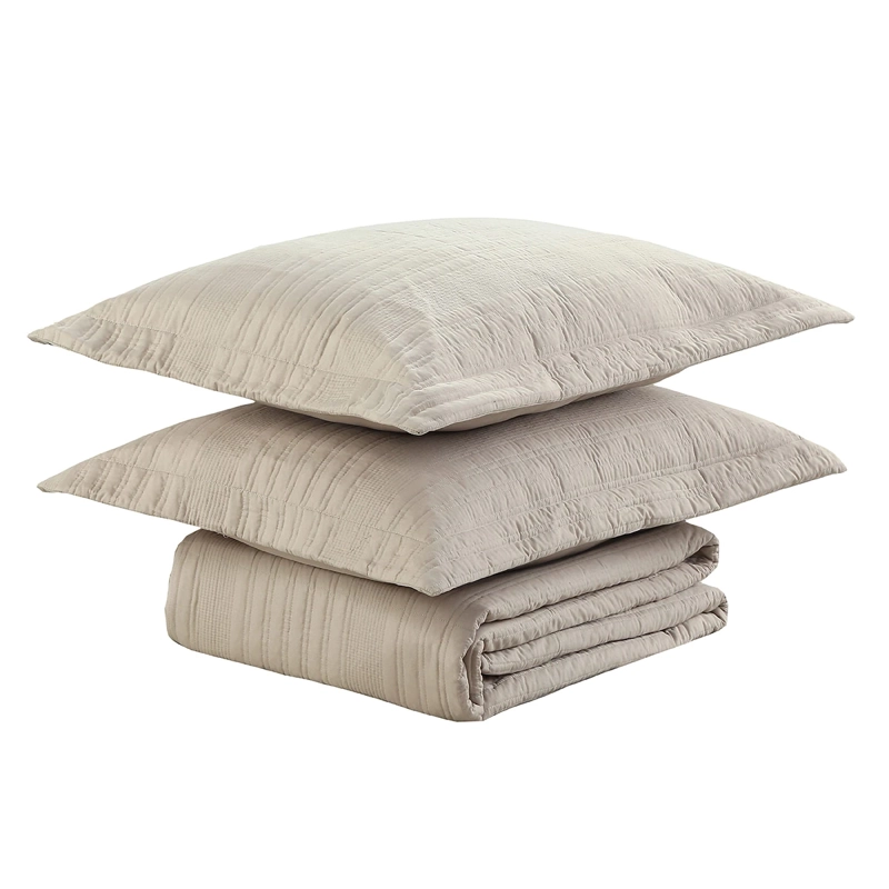 QUILT ANDES STRIPES 2 PLAZAS BEIGE - 3