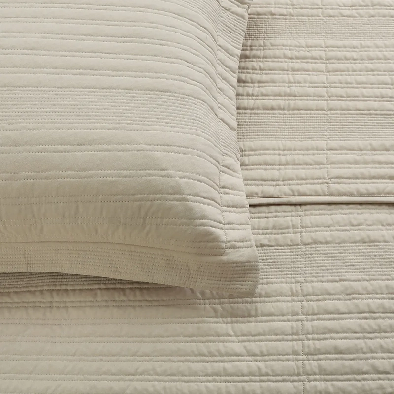 QUILT ANDES STRIPES KING BEIGE - 2