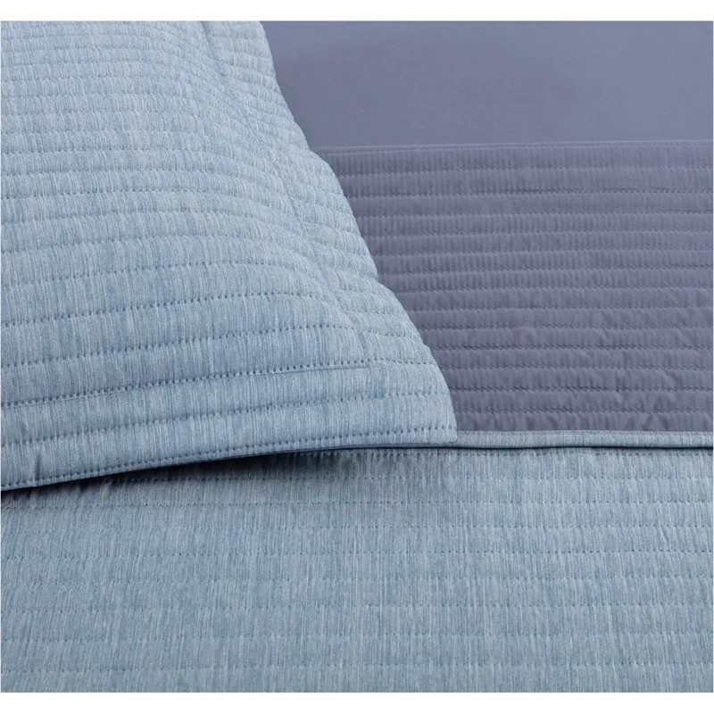 SET ANDES CATIONIC QUILT + JUEGO DE SÁBANAS 2 PLAZAS AZUL - 2