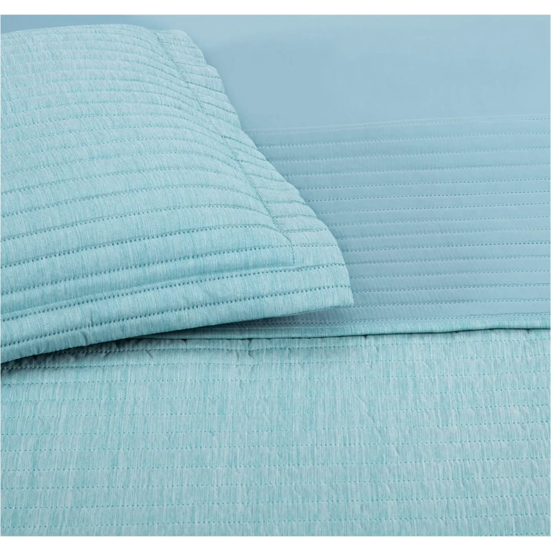 SET ANDES CATIONIC QUILT + JUEGO DE SÁBANAS KING TURQUESA - 2