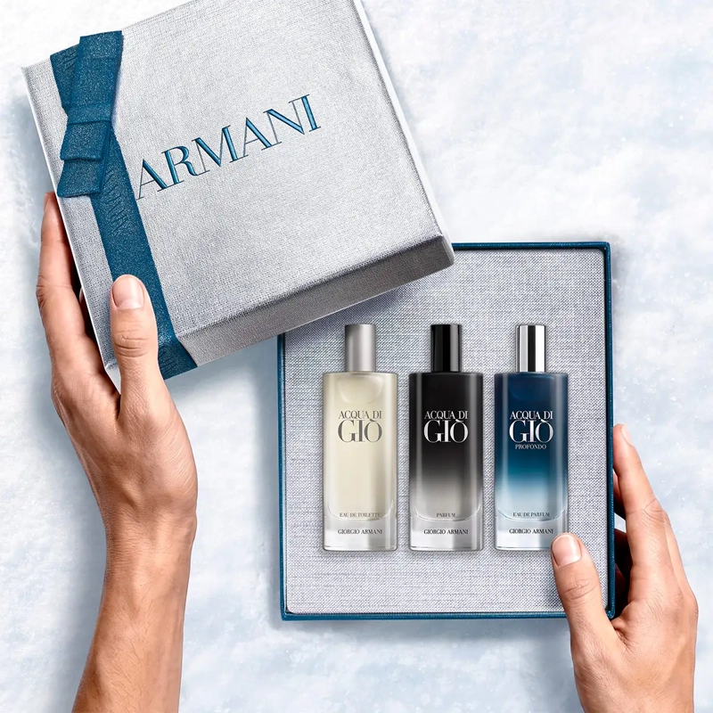 SET PERFUME HOMBRE GIORGIO ARMANI ACQUA DI GIO EDT+PROFONDO EDP+PARFUM 15ML - 3