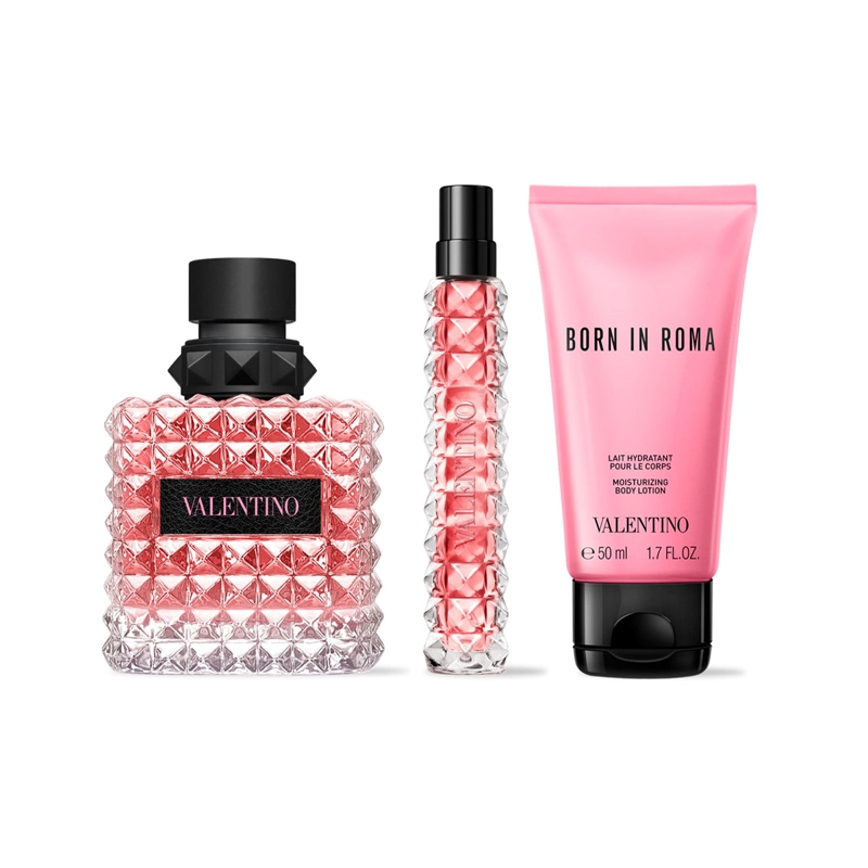 SET PERFUME VALENTINO BORN IN ROMA DONNA PINK EDP 100ML+10ML+50ML - 1