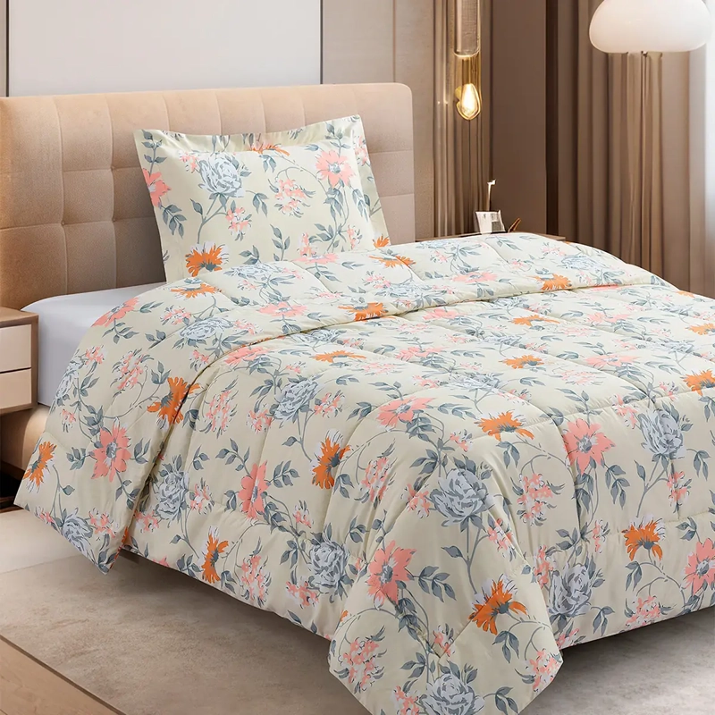 PLUMÓN ANDES ESTAMPADO 1.5 PLAZAS FLOR PASTEL - 1