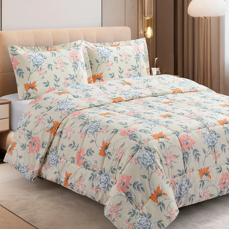 PLUMÓN ANDES ESTAMPADO 2 PLAZAS FLOR PASTEL