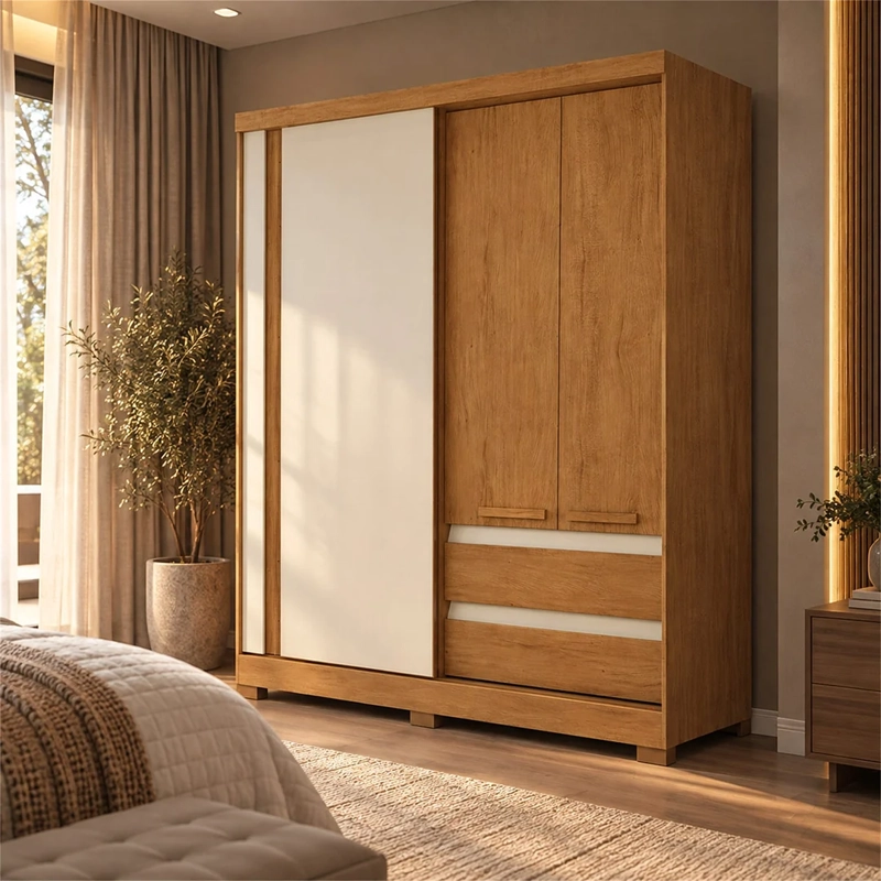 CLOSET EXIT CONDOR 3 PUERTAS 2 CAJONES ROBLE/BEIGE