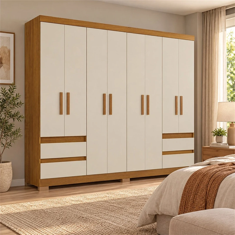 CLOSET EXIT GRAMADO 8 PUERTAS 4 CAJONES ROBLE/BEIGE