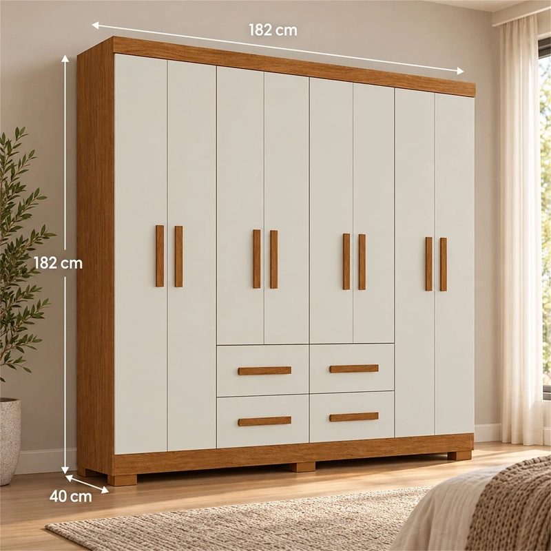CLOSET EXIT ITAPEMA 8 PUERTAS 4 CAJONES BEIGE