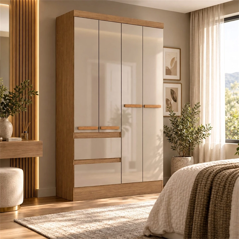 CLOSET EXIT MARAGOGI 4 PUERTAS 2 CAJONES ROBLE/GRIS